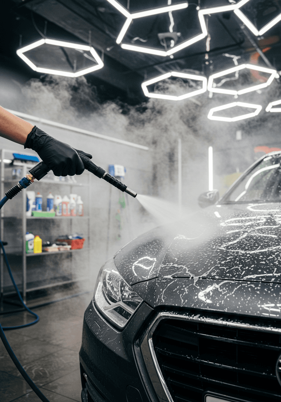 자동차 스팀 세차